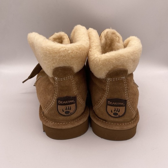 Bearpaw Suede/Wool Lined Lace-up Boots Women's Size 7 - Picture 2 of 6